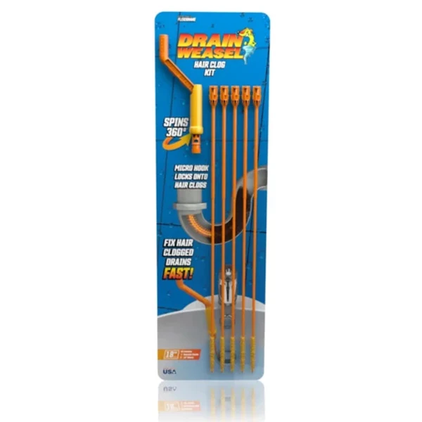thumbnail image 2 of FlexiSnake Drain Weasel Hair Clog Tool Starter Kit For Sink & Bathroom Drains 2 of 6